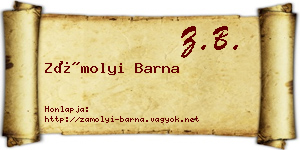 Zámolyi Barna névjegykártya