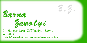 barna zamolyi business card